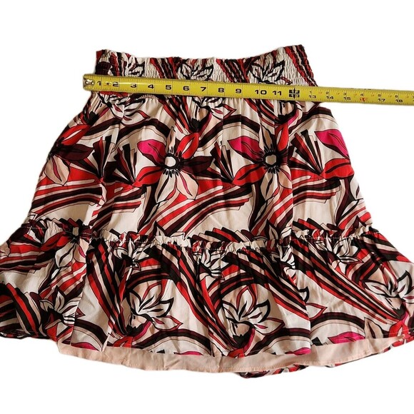 Anthropologie Women's Floral Tiered Skirt SZ XS, Smocked Waist, Boho Style - Picture 6 of 9